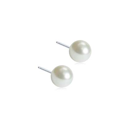 Blomdahl Ohrstecker Perle weiß 6mm, A-Nr.: 6020280 - 01