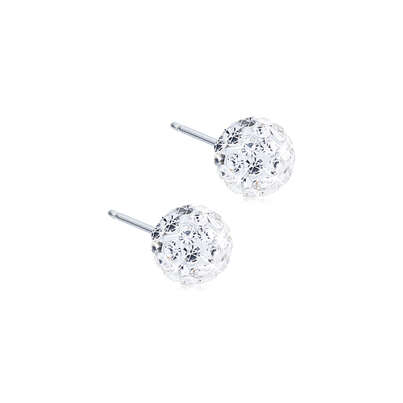 Sie sehen eine Packung Blomdahl Ohrstecker Kristall Ball white 6mm, Produktbild: 01 Blomdahl Ohrstecker Kristall Ball white 6mm, A-Nr.: 6036677 - 01