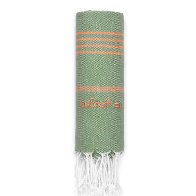Sie sehen eine Packung LeStoff Hamamtuch Olive-Orange, Produktbild: 01 LeStoff Hamamtuch Olive-Orange, A-Nr.: 5839782 - 01