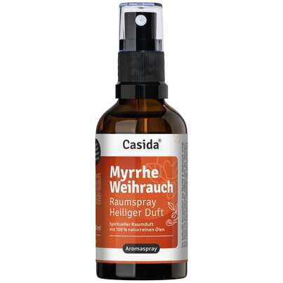 Sie sehen eine Packung Myrrhe Weihrauch Raumspray „Heiliger Duft“, Produktbild: 01 Myrrhe Weihrauch Raumspray „Heiliger Duft“, A-Nr.: 6006707 - 01