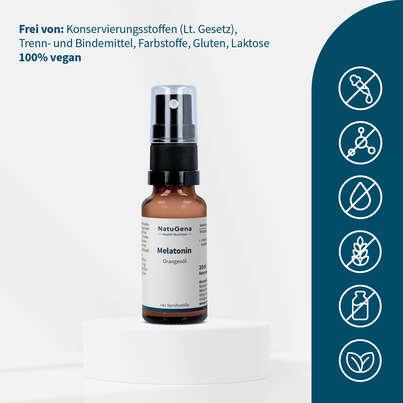 Sie sehen eine Packung NatuGena Melatonin 20 ml, Produktbild: 03 NatuGena Melatonin 20 ml, A-Nr.: 5814799 - 03