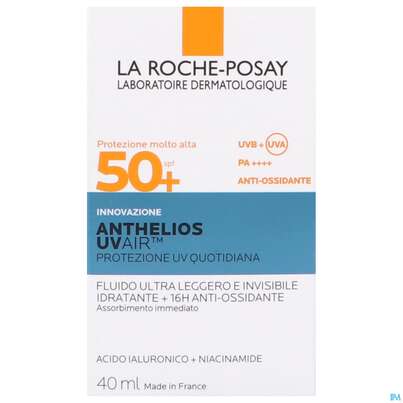 Sie sehen eine Packung Sonnenprodukte La Roche Posay Anthelios Uv Air Lsf50+ 40ml, Produktbild: 03 Sonnenprodukte La Roche Posay Anthelios Uv Air Lsf50+ 40ml, A-Nr.: 5896751 - 03