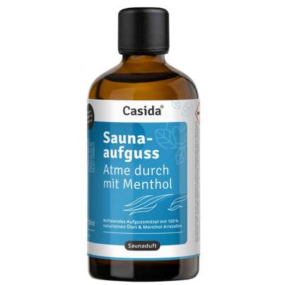 Sie sehen eine Packung Saunaaufguss Atme durch mit Menthol - Saunaduft, Produktbild: 01 Saunaaufguss Atme durch mit Menthol - Saunaduft, A-Nr.: 6008706 - 01