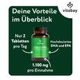 Sie sehen eine Packung Vitabay Omega 3 vegan Hochdosiert - 1.100mg - Algenöl Kapseln, Produktbild: 06 Vitabay Omega 3 vegan Hochdosiert - 1.100mg - Algenöl Kapseln, A-Nr.: 6049220 - 06