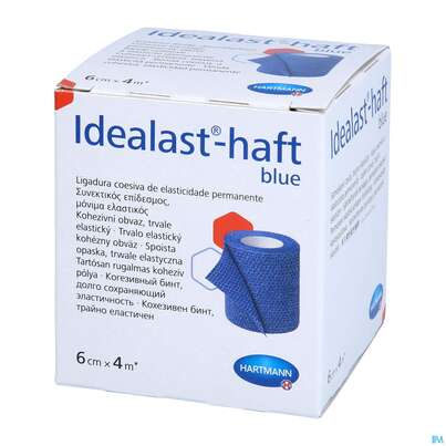 Sie sehen eine Packung Elastische Binden Idealast/haft Kohaesiv/color Blau 4mx 6cm 1st, Produktbild: 04 Elastische Binden Idealast/haft Kohaesiv/color Blau 4mx 6cm 1st, A-Nr.: 4174582 - 04