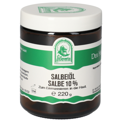 Sie sehen eine Packung SALBEIÖL SALBE 10% 450 G, Produktbild: 01 SALBEIÖL SALBE 10% 450 G, A-Nr.: 5748677 - 01