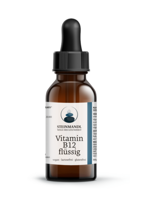 Sie sehen eine Packung Steinmandl Vitamin B12 flüssig, Produktbild: 01 Steinmandl Vitamin B12 flüssig, A-Nr.: 6039612 - 01