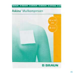 Mullkompressen Askina 8fach/unsteril 10x 10 Cm 100st, A-Nr.: 1779014 - 01