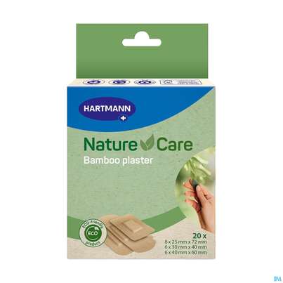 Sie sehen eine Packung Nature&care Bambus Pflaster Strips Mix 3 Groessen 20st, Produktbild: 02 Nature&care Bambus Pflaster Strips Mix 3 Groessen 20st, A-Nr.: 5759528 - 02