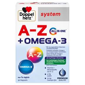 Doppelherz system A-Z + OMEGA-3 mit 19 ausgewählten Vitaminen und Mineralstoffen, A-Nr.: 5721000 - 01