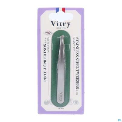 Sie sehen eine Packung Vitry Professionelle Rostfreie Pinzette Mit Schrägen Spitzen 1pc, Produktbild: 01 Vitry Professionelle Rostfreie Pinzette Mit Schrägen Spitzen 1pc, A-Nr.: 4627575 - 01
