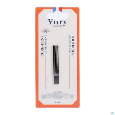 Sie sehen eine Packung Vitry Silberner Zahnstocher 1pc, Produktbild: 03 Vitry Silberner Zahnstocher 1pc, A-Nr.: 4633110 - 03