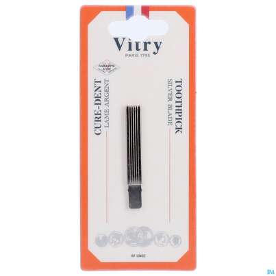 Sie sehen eine Packung Vitry Silberner Zahnstocher 1pc, Produktbild: 04 Vitry Silberner Zahnstocher 1pc, A-Nr.: 4633110 - 04