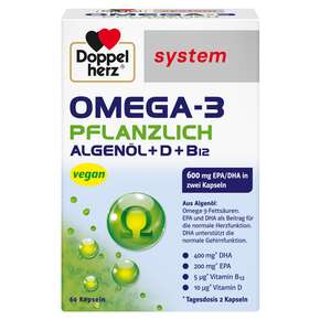 Doppelherz system OMEGA-3 PFLANZLICH Herzfunktion + Immunsystem, A-Nr.: 4766130 - 01
