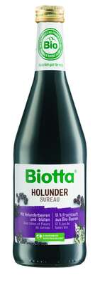 Sie sehen eine Packung Biotta Bio-Holunder Saft, 500 ml, Produktbild: 01 Biotta Bio-Holunder Saft, 500 ml, A-Nr.: 4247944 - 01