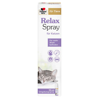 Sie sehen eine Packung Doppelherz für Tiere Relaxspray für Katzen, Produktbild: 01 Doppelherz für Tiere Relaxspray für Katzen, A-Nr.: 5879178 - 01