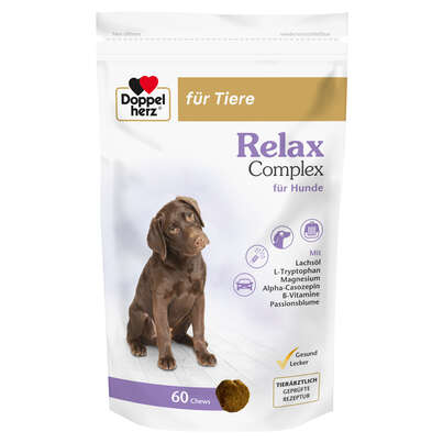 Sie sehen eine Packung Doppelherz für Tiere Relax Complex für Hunde, Produktbild: 01 Doppelherz für Tiere Relax Complex für Hunde, A-Nr.: 5879190 - 01