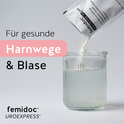 Sie sehen eine Packung femidoc® MANNOSE 3 g forte, Produktbild: 03 femidoc® MANNOSE 3 g forte, A-Nr.: 5972713 - 03