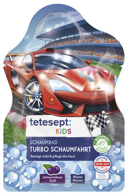 Sie sehen eine Packung TETESEPT KIDS SCHAUMBAD Turbo Schaumfahrt 40ml, Produktbild: 03 TETESEPT KIDS SCHAUMBAD Turbo Schaumfahrt 40ml, A-Nr.: 6117654 - 03