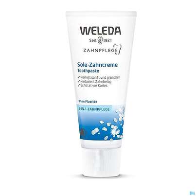 Sie sehen eine Packung Zahnpaste Weleda Sole-creme 75ml, Produktbild: 04 Zahnpaste Weleda Sole-creme 75ml, A-Nr.: 3441532 - 04