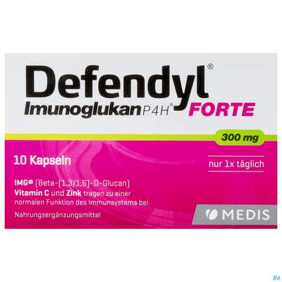 Sie sehen eine Packung Defendyl Imunoglukan Kapseln Forte 10st, Produktbild: 01 Defendyl Imunoglukan Kapseln Forte 10st, A-Nr.: 4521523 - 01