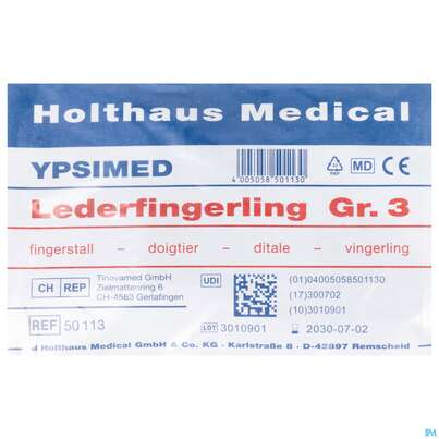 Sie sehen eine Packung Fingerlinge Leder-ypsimed Gr 3 1st, Produktbild: 06 Fingerlinge Leder-ypsimed Gr 3 1st, A-Nr.: 5139688 - 06