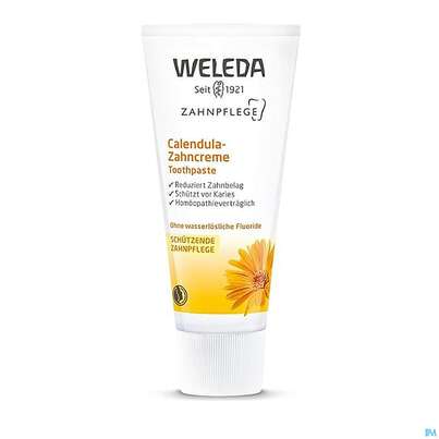 Sie sehen eine Packung Zahnpaste Weleda Calendula-creme 75ml, Produktbild: 03 Zahnpaste Weleda Calendula-creme 75ml, A-Nr.: 2217560 - 03