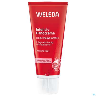 Sie sehen eine Packung Weleda Granatapfel Intensiv Handcreme 50ml, Produktbild: 04 Weleda Granatapfel Intensiv Handcreme 50ml, A-Nr.: 3755911 - 04