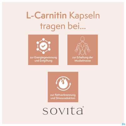Sie sehen eine Packung L-carnitin Kapseln Sovita 90st, Produktbild: 05 L-carnitin Kapseln Sovita 90st, A-Nr.: 3862972 - 05