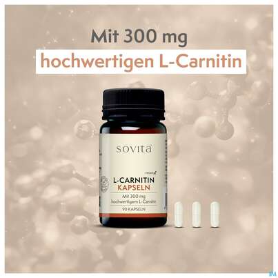 Sie sehen eine Packung L-carnitin Kapseln Sovita 90st, Produktbild: 09 L-carnitin Kapseln Sovita 90st, A-Nr.: 3862972 - 09