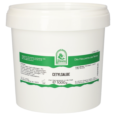 Sie sehen eine Packung CETYLSALBE 1000 G, Produktbild: 01 CETYLSALBE 1000 G, A-Nr.: 5171930 - 01