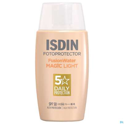 Sie sehen eine Packung Sonnenprodukte Isdin/fotoprotection Fusion Water Color Light Lsf 50 50ml, Produktbild: 10 Sonnenprodukte Isdin/fotoprotection Fusion Water Color Light Lsf 50 50ml, A-Nr.: 5570274 - 10