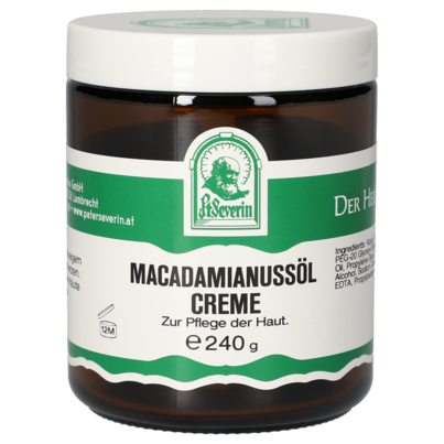 Sie sehen eine Packung MACADAMIANUSSÖL CREME 240 G, Produktbild: 01 MACADAMIANUSSÖL CREME 240 G, A-Nr.: 5881560 - 01