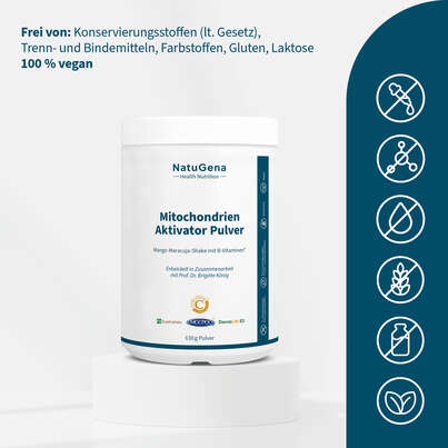 Sie sehen eine Packung NatuGena MitochondrienAktivator Pulver, Produktbild: 03 NatuGena MitochondrienAktivator Pulver, A-Nr.: 6011849 - 03