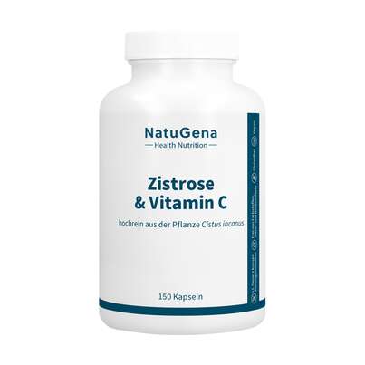 Sie sehen eine Packung NatuGena Zistrose & Vitamin C Kapseln, Produktbild: 01 NatuGena Zistrose & Vitamin C Kapseln, A-Nr.: 6040325 - 01