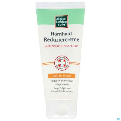 Sie sehen eine Packung Allgaeuer Latschenkiefer Hornhaut Reduzier-creme Orange 100ml, Produktbild: 02 Allgaeuer Latschenkiefer Hornhaut Reduzier-creme Orange 100ml, A-Nr.: 5950717 - 02