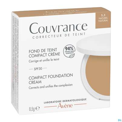 Sie sehen eine Packung Avene Couvrance Kompakt Creme-make-up Natural 1.1 8,5g, Produktbild: 02 Avene Couvrance Kompakt Creme-make-up Natural 1.1 8,5g, A-Nr.: 5862367 - 02
