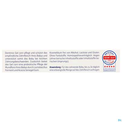 Sie sehen eine Packung Dentinox Gel Care 10g, Produktbild: 05 Dentinox Gel Care 10g, A-Nr.: 5936048 - 05