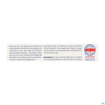 Sie sehen eine Packung Dentinox Gel Care 10g, Produktbild: 06 Dentinox Gel Care 10g, A-Nr.: 5936048 - 06