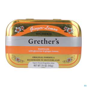 Grethers Pastillen Zuckerfrei Ginger Lemon 110g, A-Nr.: 5971955 - 01