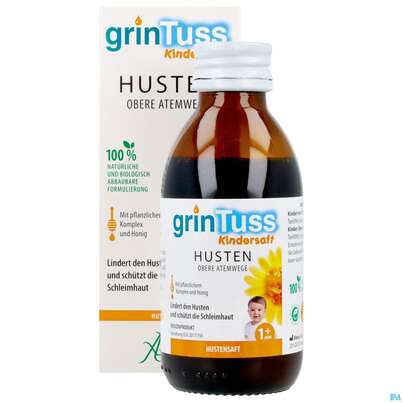 Sie sehen eine Packung Hustensaft Aboca Grintuss Kinder Ab 1jahr 180g, Produktbild: 12 Hustensaft Aboca Grintuss Kinder Ab 1jahr 180g, A-Nr.: 5817510 - 12