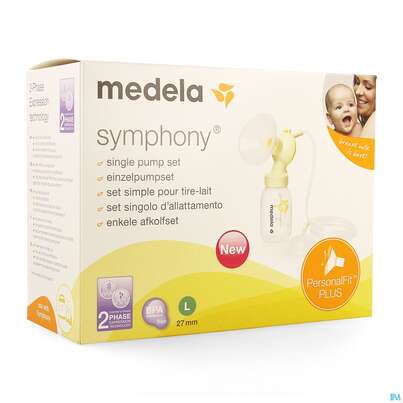 Sie sehen eine Packung Medela Symphony/einzelpumpset Personalfit+ Gr.l 27mm 1st, Produktbild: 02 Medela Symphony/einzelpumpset Personalfit+ Gr.l 27mm 1st, A-Nr.: 5409484 - 02