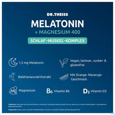 Melatonin +magnesium 400 Schlaf-muskel-komplex Dr.theiss 15st, A-Nr.: 5979046 - 06
