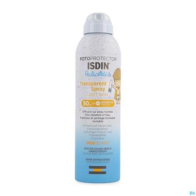 Sie sehen eine Packung Sonnenprodukte Isdin/fotoprotection Pediatrics Wet Skin Spray Lsf 50 250ml, Produktbild: 03 Sonnenprodukte Isdin/fotoprotection Pediatrics Wet Skin Spray Lsf 50 250ml, A-Nr.: 5570305 - 03