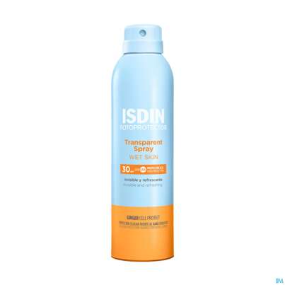 Sie sehen eine Packung Sonnenprodukte Isdin/fotoprotection Wet Skin Spray Lsf 30 250ml, Produktbild: 01 Sonnenprodukte Isdin/fotoprotection Wet Skin Spray Lsf 30 250ml, A-Nr.: 5670509 - 01