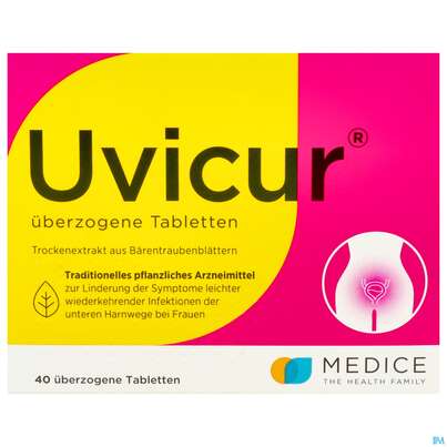 Sie sehen eine Packung Uvicur Ueberzogene Tabl 40st, Produktbild: 01 Uvicur Ueberzogene Tabl 40st, A-Nr.: 5543372 - 01