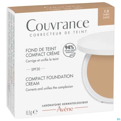 Sie sehen eine Packung Avene Couvrance Kompakt Creme-make-up Sand 1.2 8,5g, Produktbild: 03 Avene Couvrance Kompakt Creme-make-up Sand 1.2 8,5g, A-Nr.: 5862396 - 03