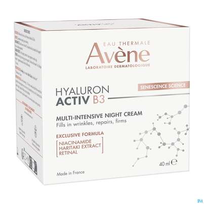 Sie sehen eine Packung Avene Hyaluron Activ B3 Nachtcreme 40ml, Produktbild: 04 Avene Hyaluron Activ B3 Nachtcreme 40ml, A-Nr.: 5693261 - 04