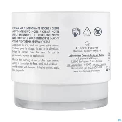 Sie sehen eine Packung Avene Hyaluron Activ B3 Nachtcreme 40ml, Produktbild: 08 Avene Hyaluron Activ B3 Nachtcreme 40ml, A-Nr.: 5693261 - 08