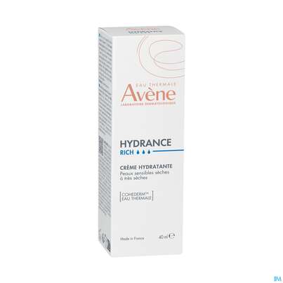 Sie sehen eine Packung Avene Hydrance Reichhaltige Feuchtig- Keitscreme 40ml, Produktbild: 03 Avene Hydrance Reichhaltige Feuchtig- Keitscreme 40ml, A-Nr.: 1505601 - 03